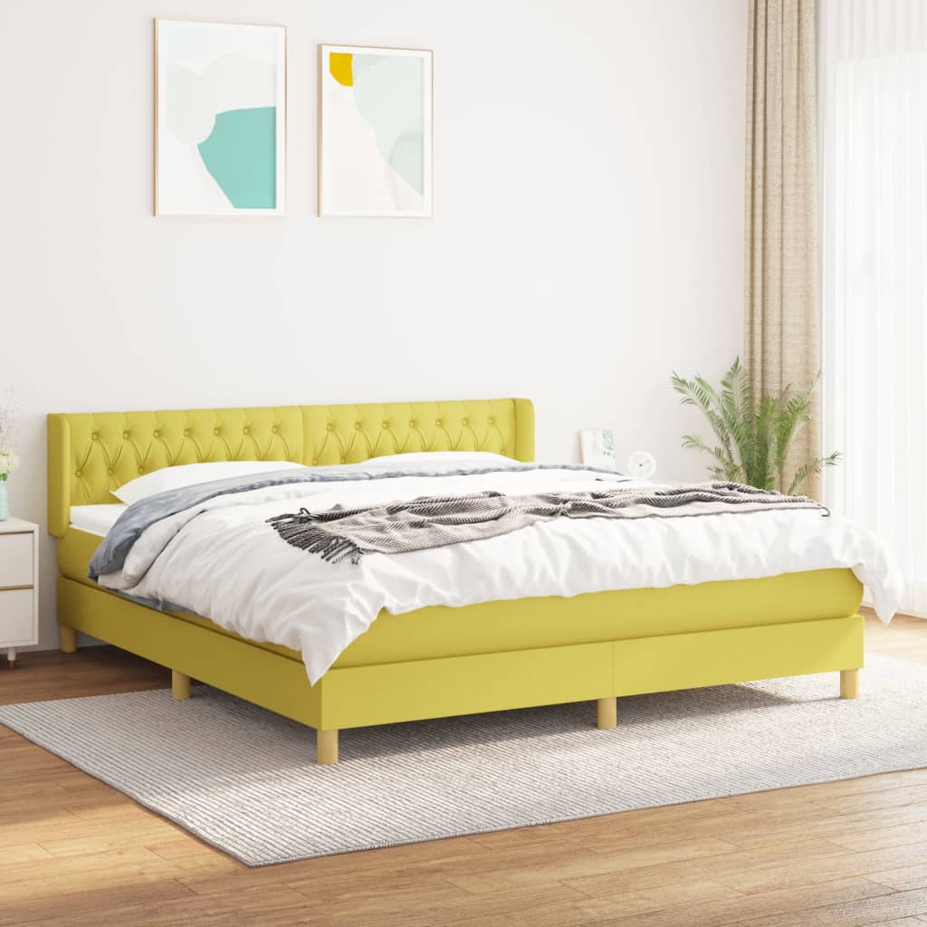 Boxspringbett Mit Matratze Stoff Grün