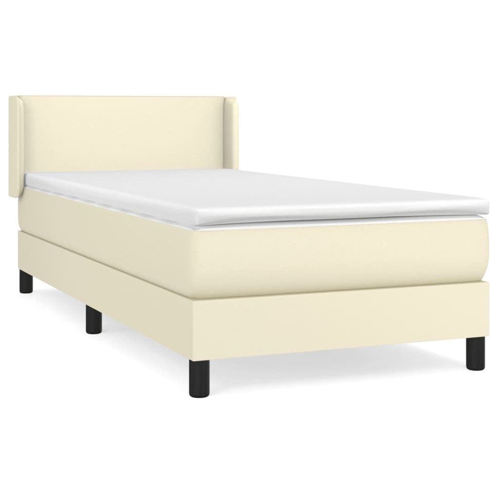Boxspringbett Mit Matratze Kunstleder Creme