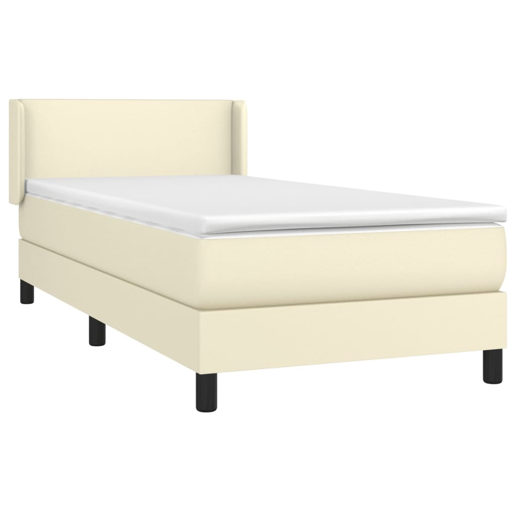 Boxspringbett Mit Matratze Kunstleder Creme