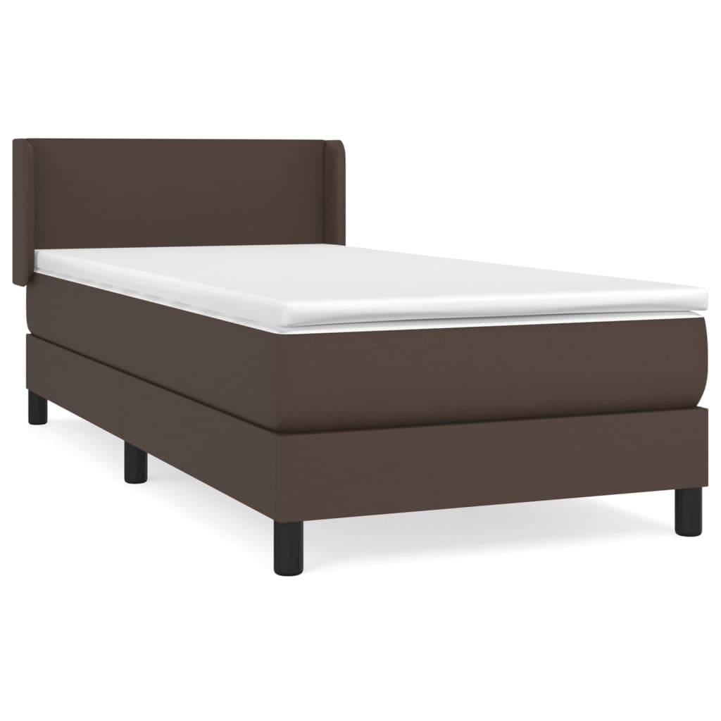 Boxspringbett Mit Matratze Kunstleder Braun