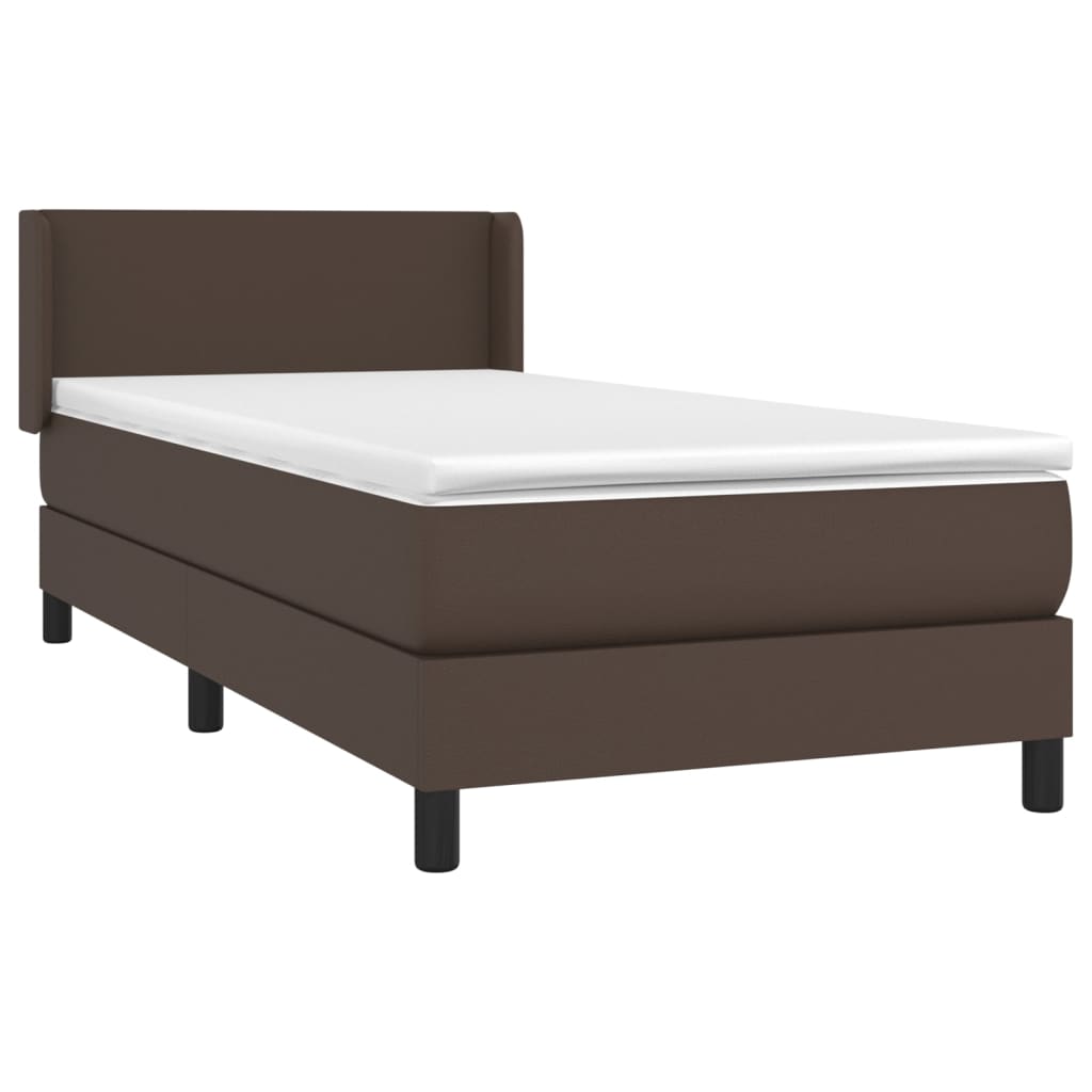 Boxspringbett Mit Matratze Kunstleder Braun