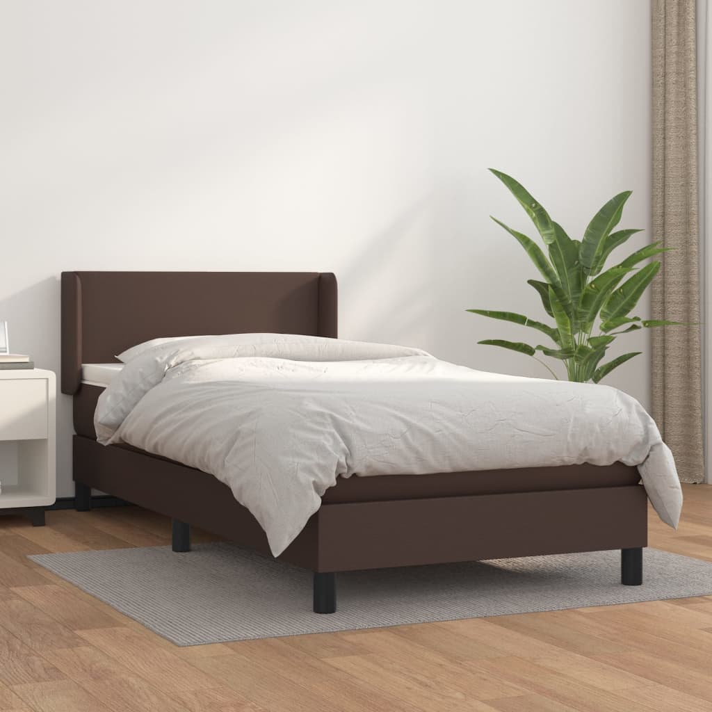 Boxspringbett Mit Matratze Kunstleder Braun