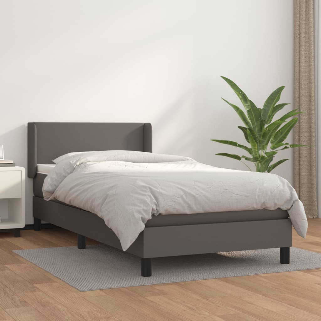 Boxspringbett Mit Matratze Kunstleder Grau