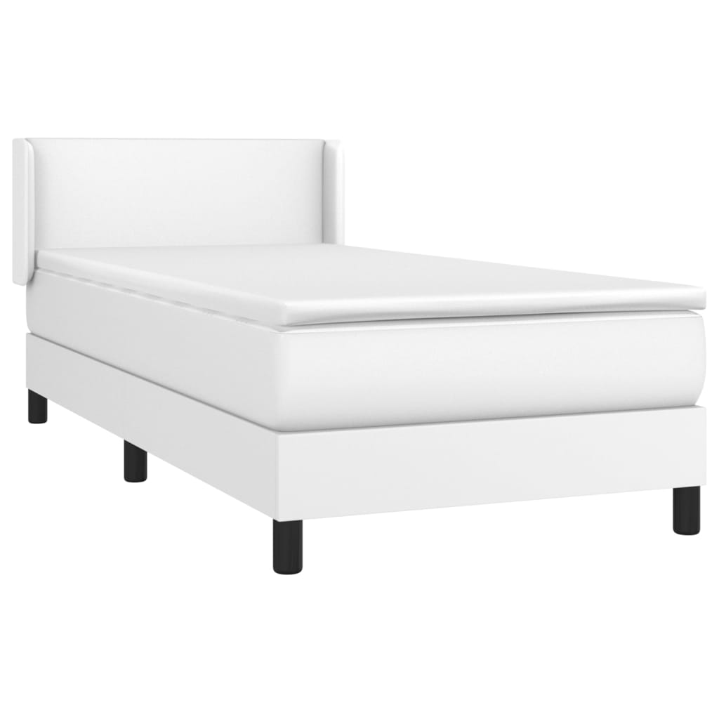 Boxspringbett Mit Matratze Kunstleder Weiß