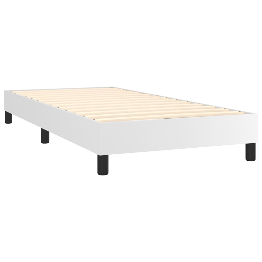 Boxspringbett Mit Matratze Kunstleder Weiß