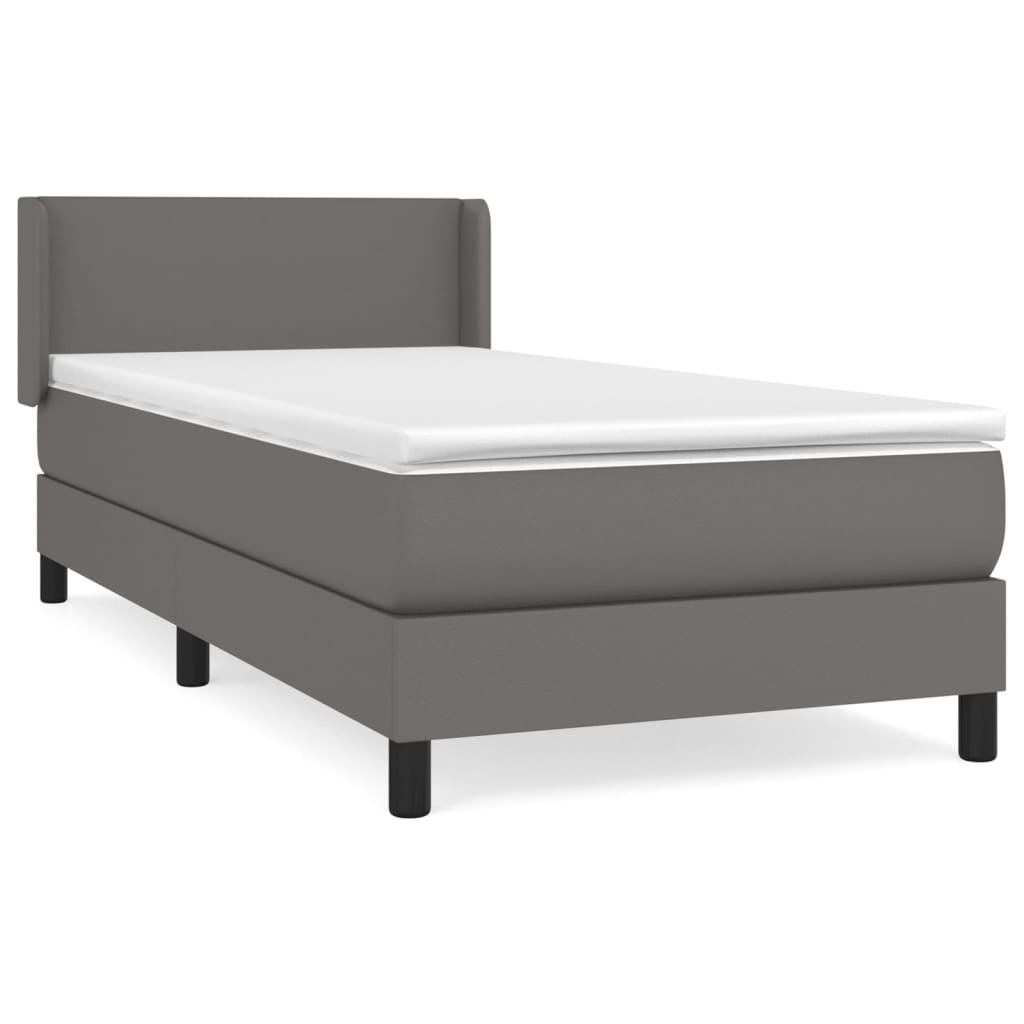 Boxspringbett Mit Matratze Kunstleder Grau