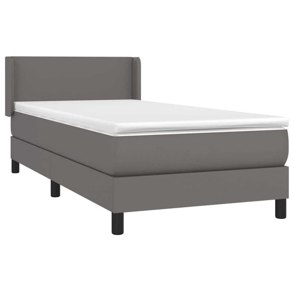 Boxspringbett Mit Matratze Kunstleder Grau