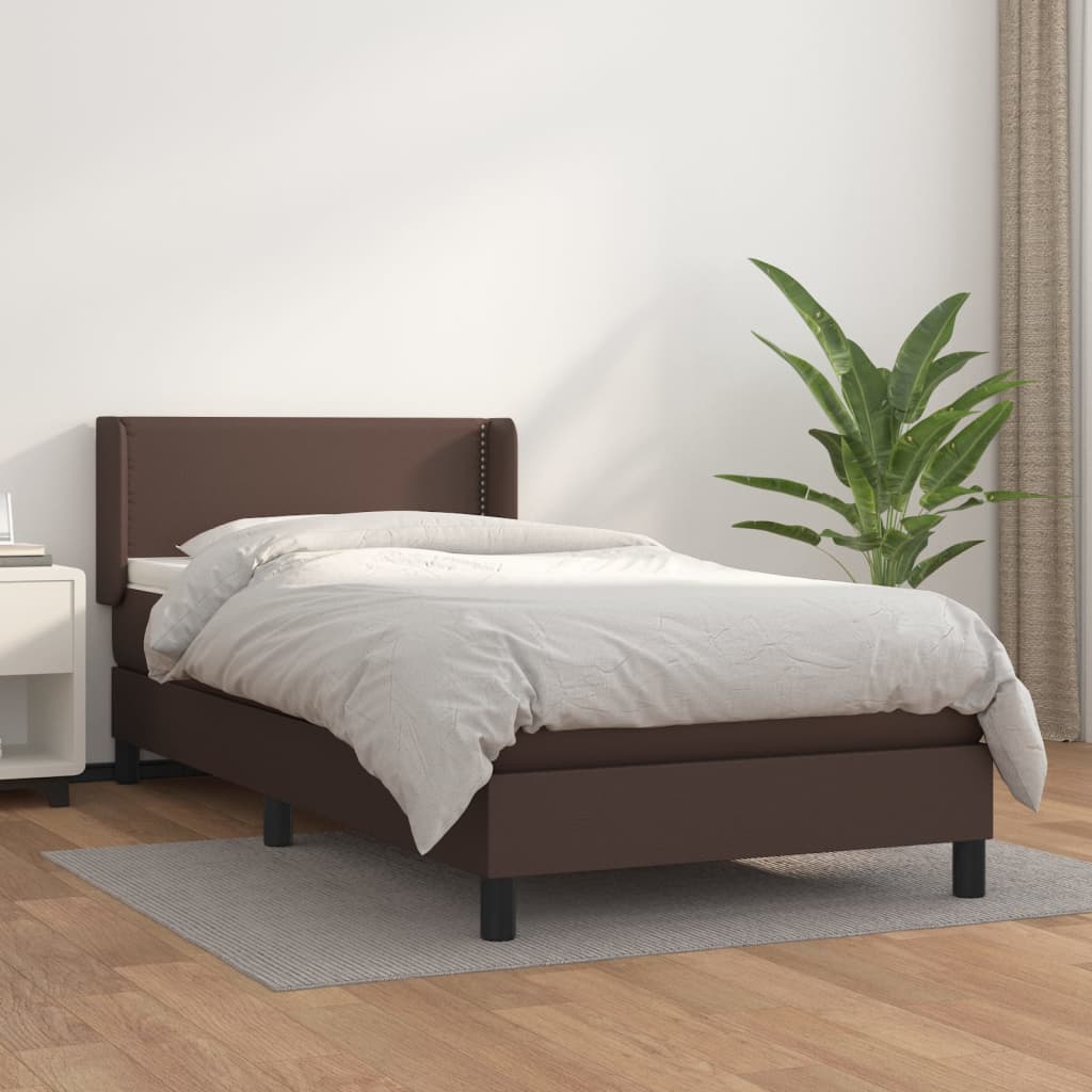 Boxspringbett Mit Matratze Kunstleder Braun