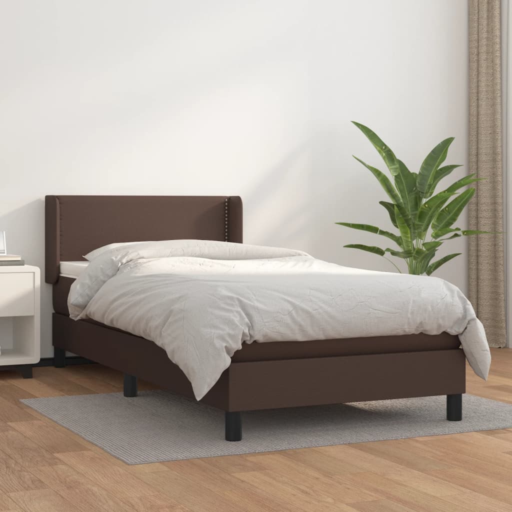 Boxspringbett Mit Matratze Kunstleder Braun