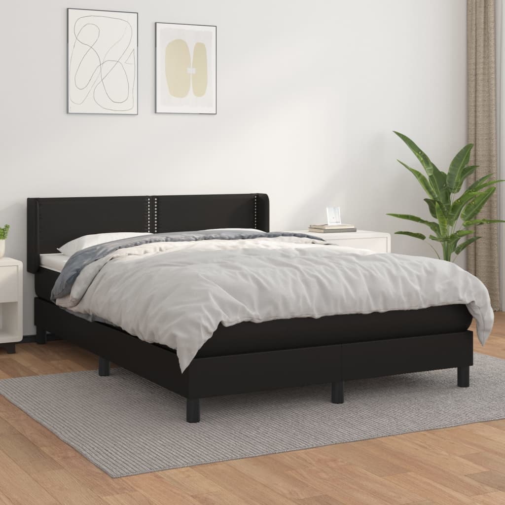 Boxspringbett Mit Matratze Kunstleder Schwarz