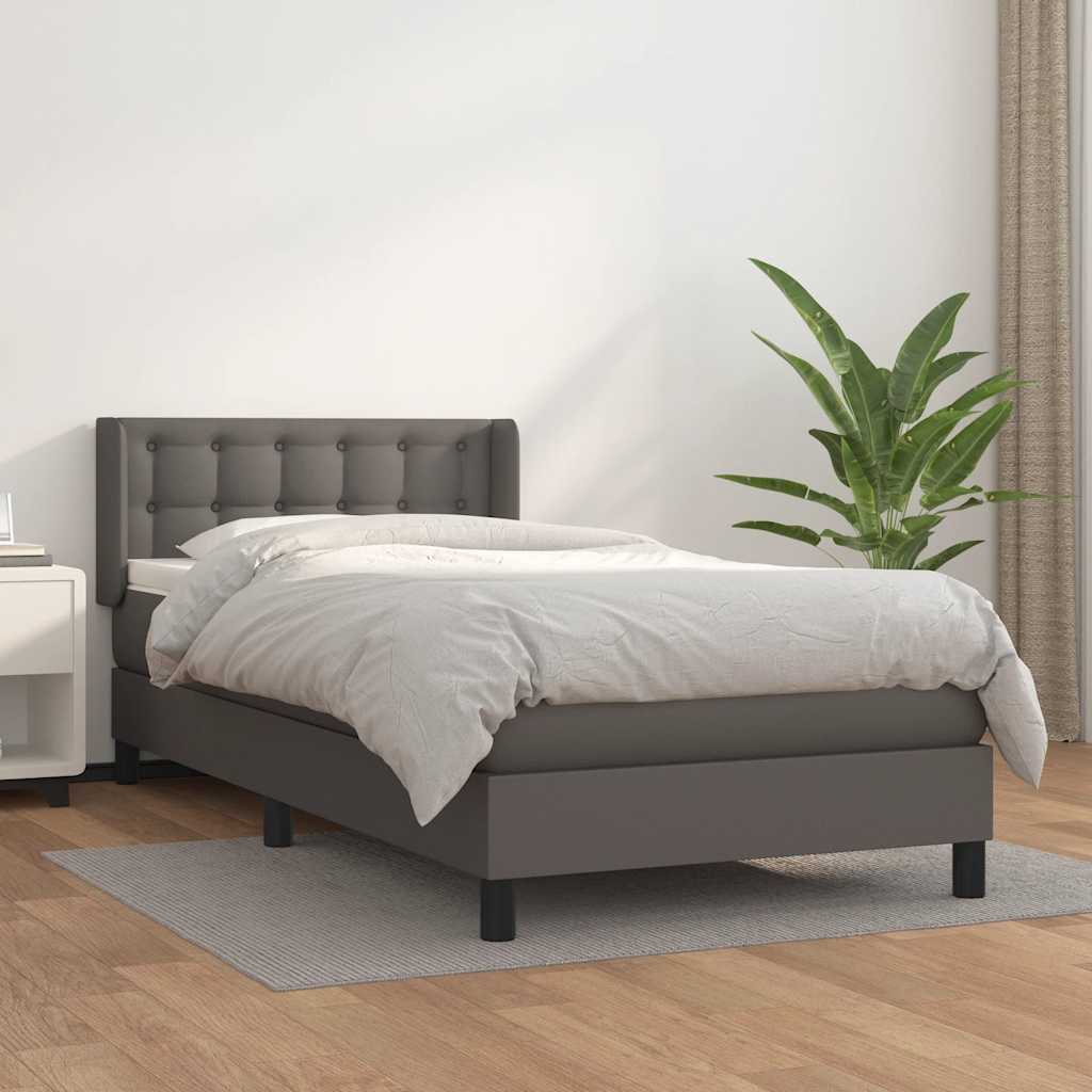 Boxspringbett Mit Matratze Kunstleder Grau