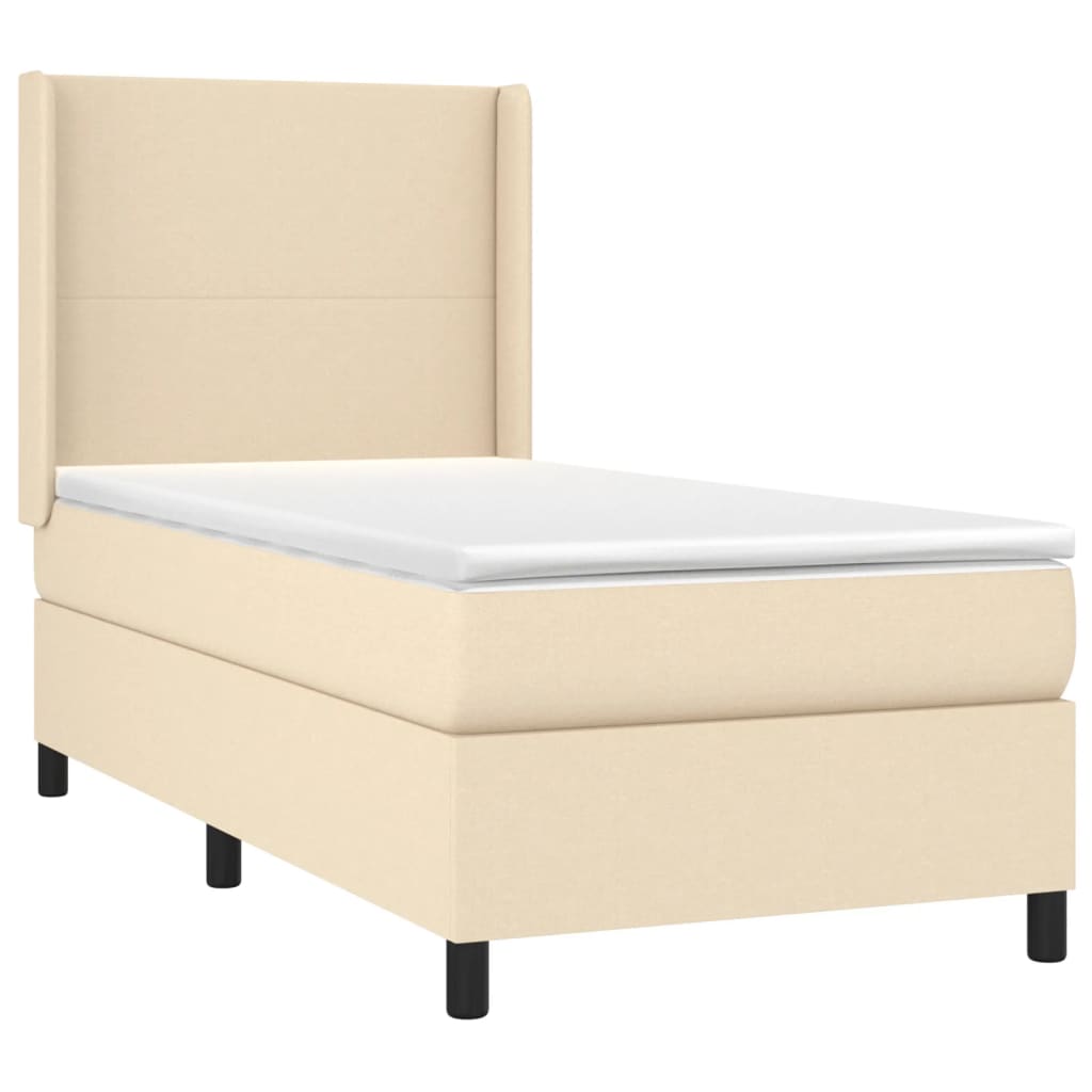 Boxspringbett Mit Matratze Stoff Creme
