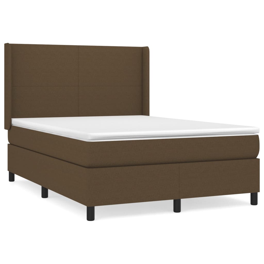 Boxspringbett Mit Matratze Stoff Dunkelbraun