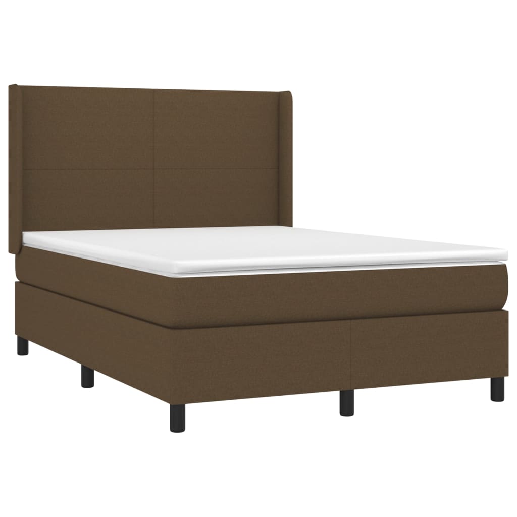 Boxspringbett Mit Matratze Stoff Dunkelbraun