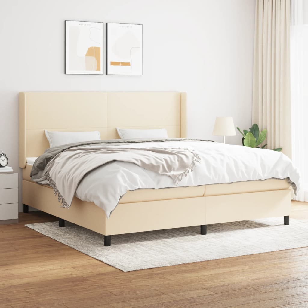 Boxspringbett Mit Matratze Stoff Creme