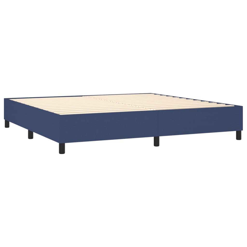 Boxspringbett Mit Matratze Stoff Blau