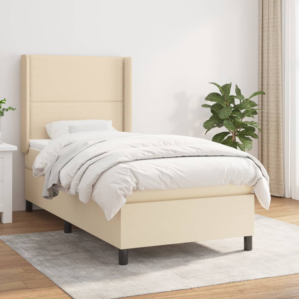 Boxspringbett Mit Matratze Stoff Creme