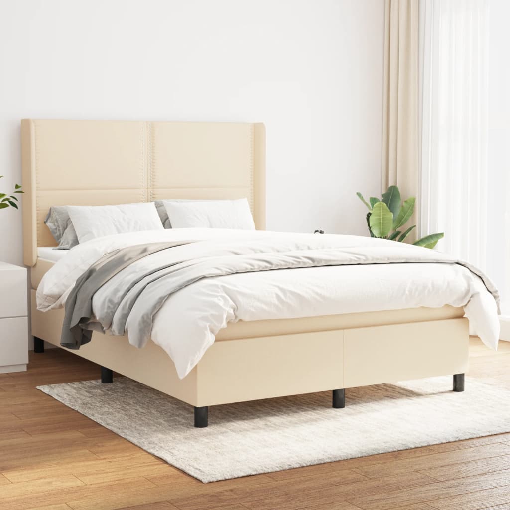 Boxspringbett Mit Matratze Stoff Creme