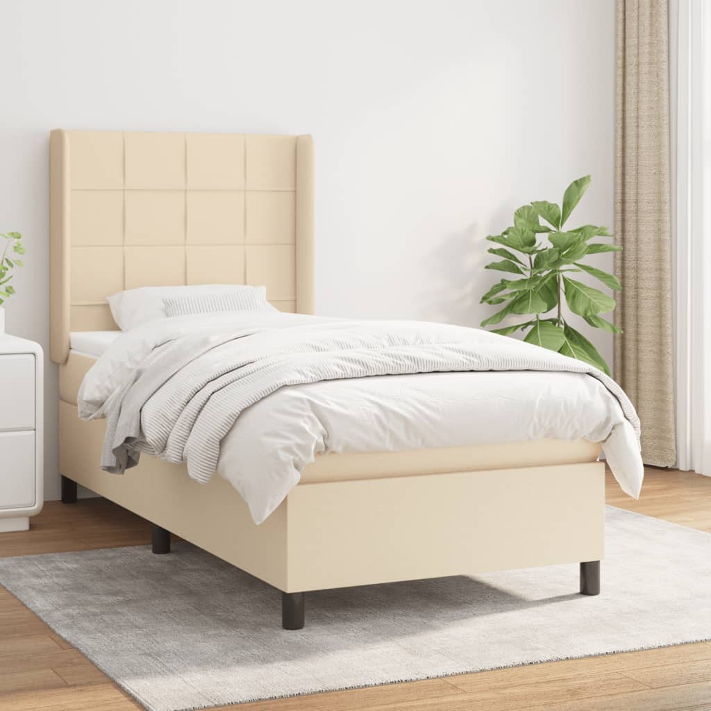 Boxspringbett Mit Matratze Stoff Creme