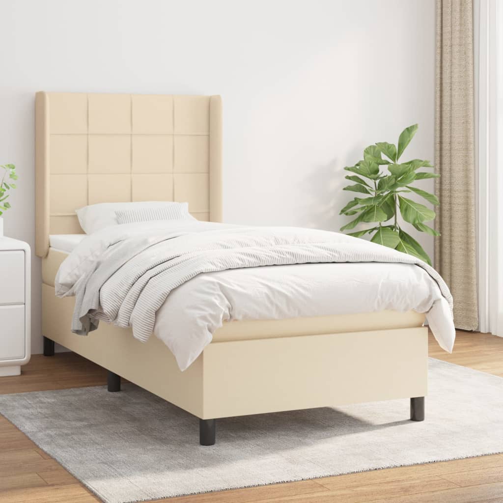 Boxspringbett Mit Matratze Stoff Creme