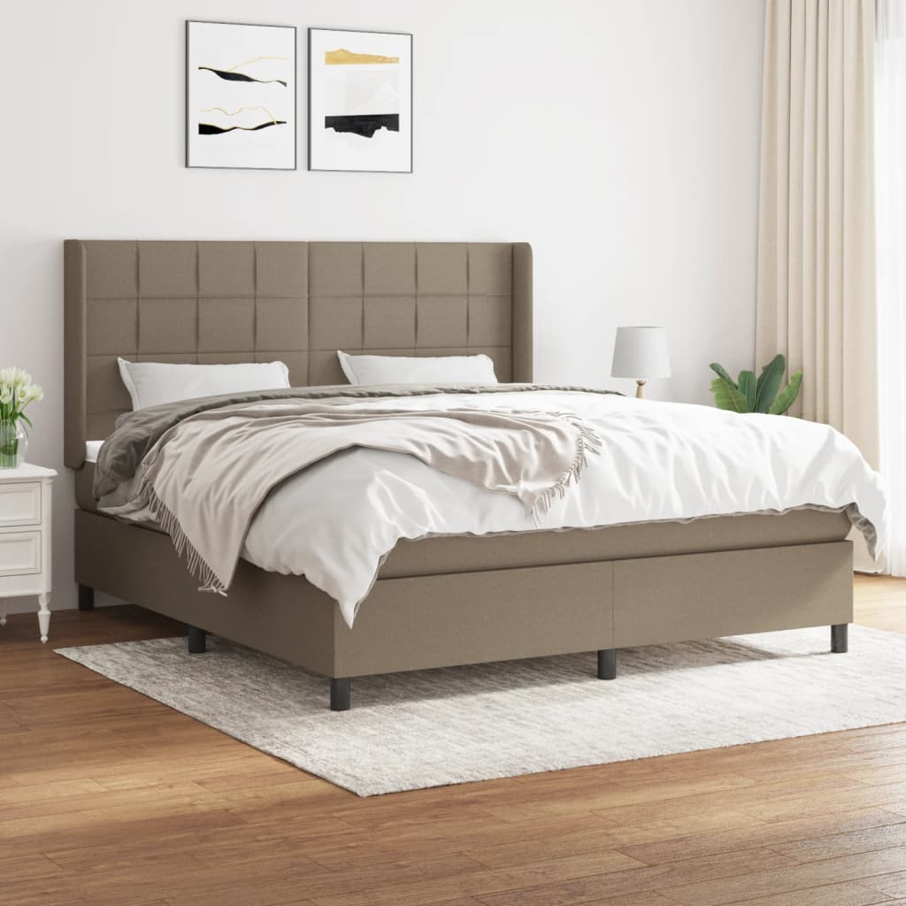 Boxspringbett Mit Matratze Stoff Taupe