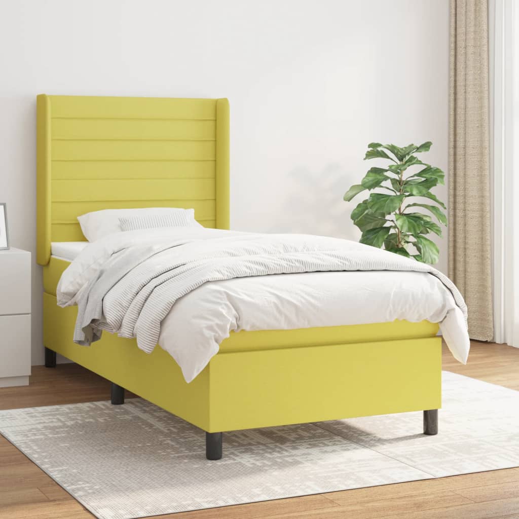 Boxspringbett Mit Matratze Stoff Grün