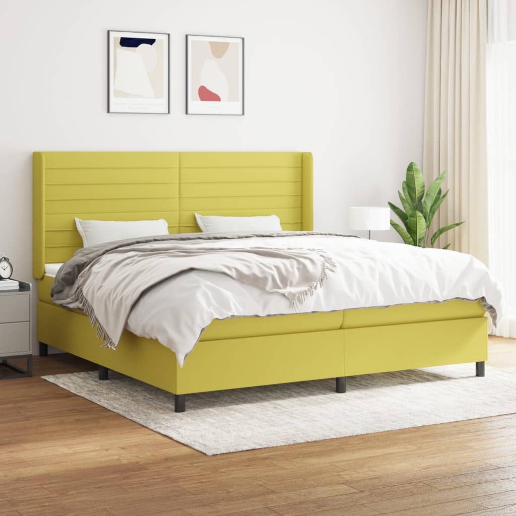 Boxspringbett Mit Matratze Stoff Grün