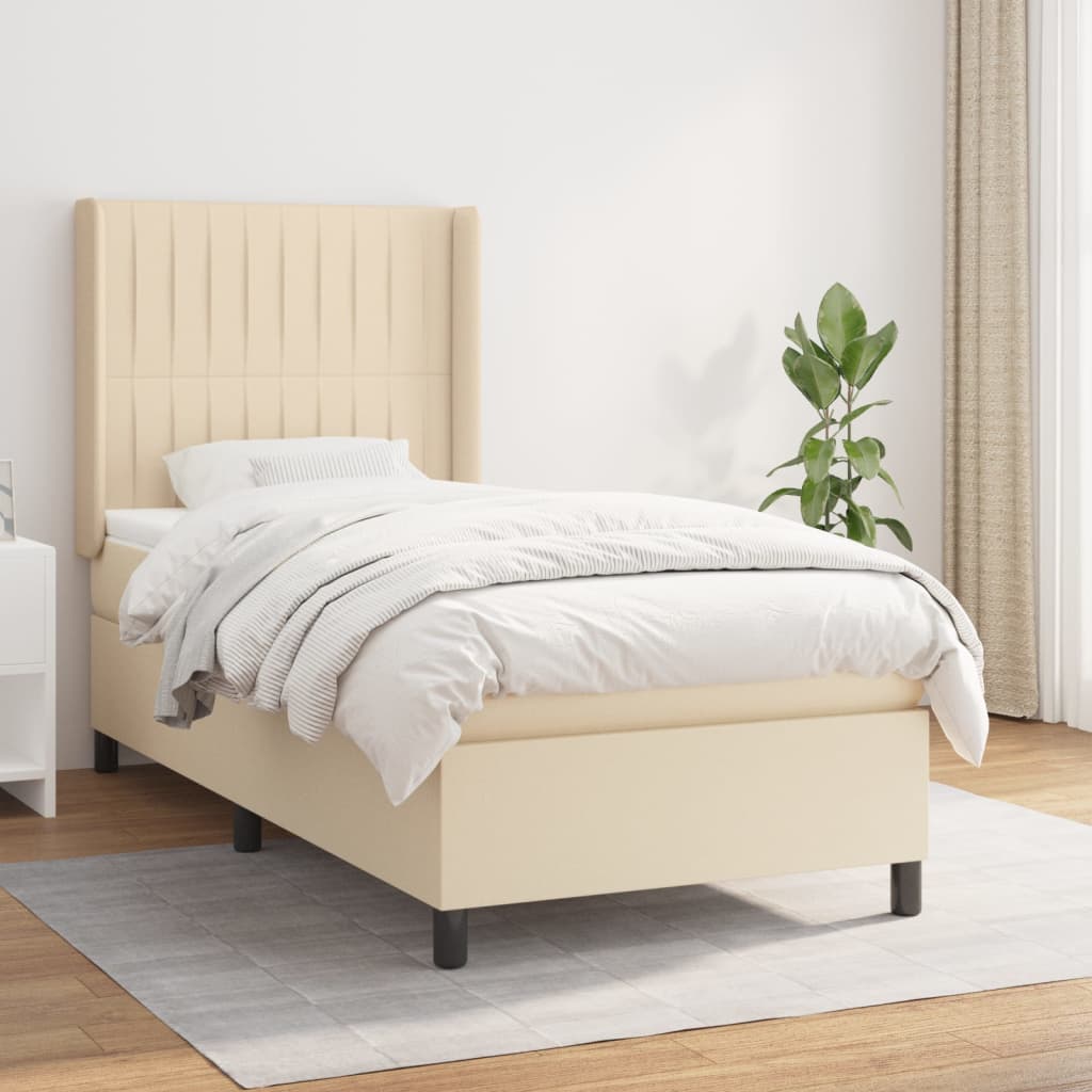 Boxspringbett Mit Matratze Stoff Creme
