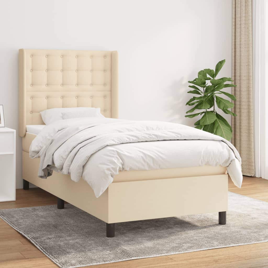 Boxspringbett Mit Matratze Stoff Creme