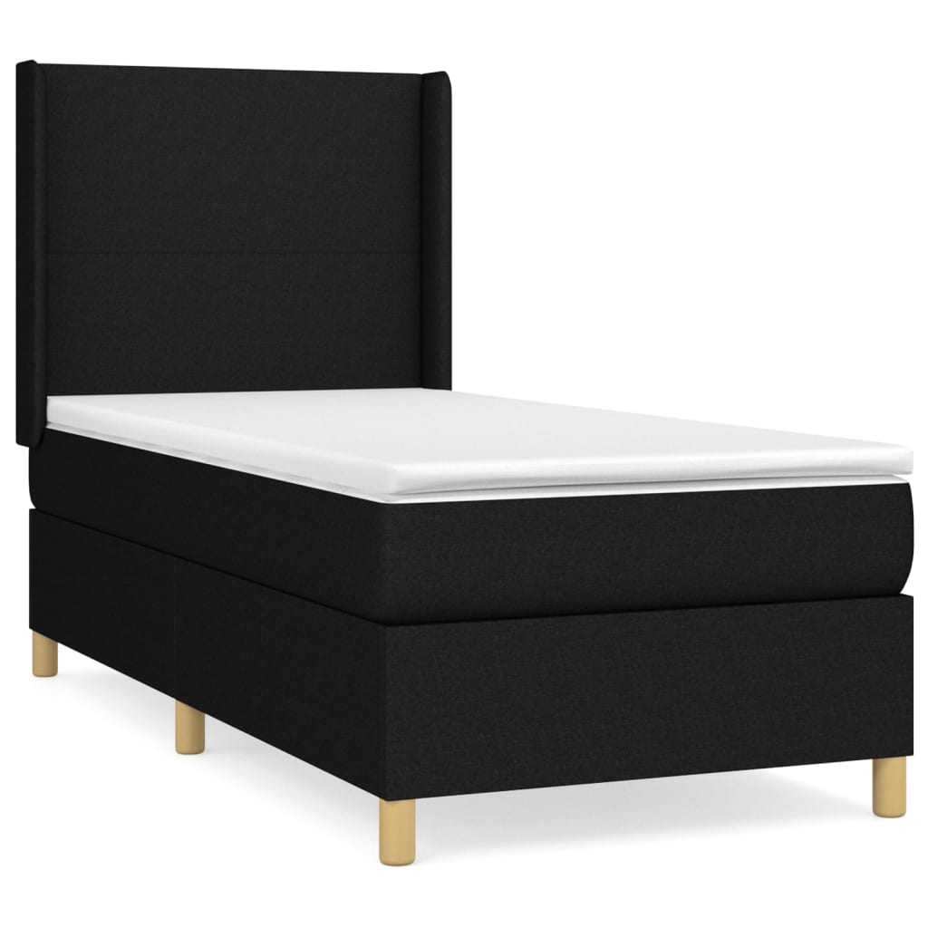 Boxspringbett Mit Matratze Stoff Schwarz