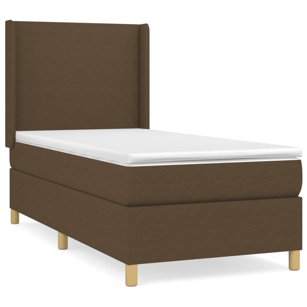 Boxspringbett Mit Matratze Stoff Dunkelbraun
