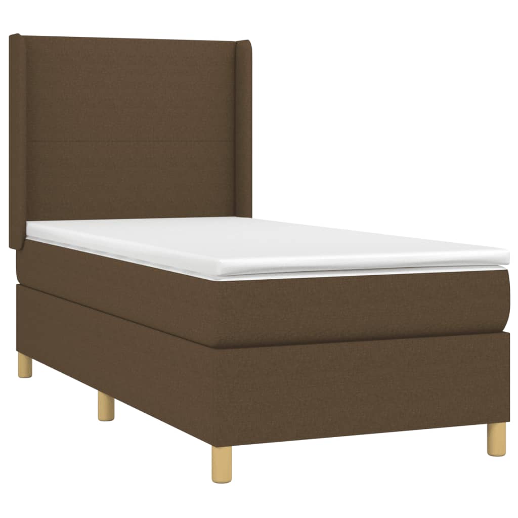 Boxspringbett Mit Matratze Stoff Dunkelbraun