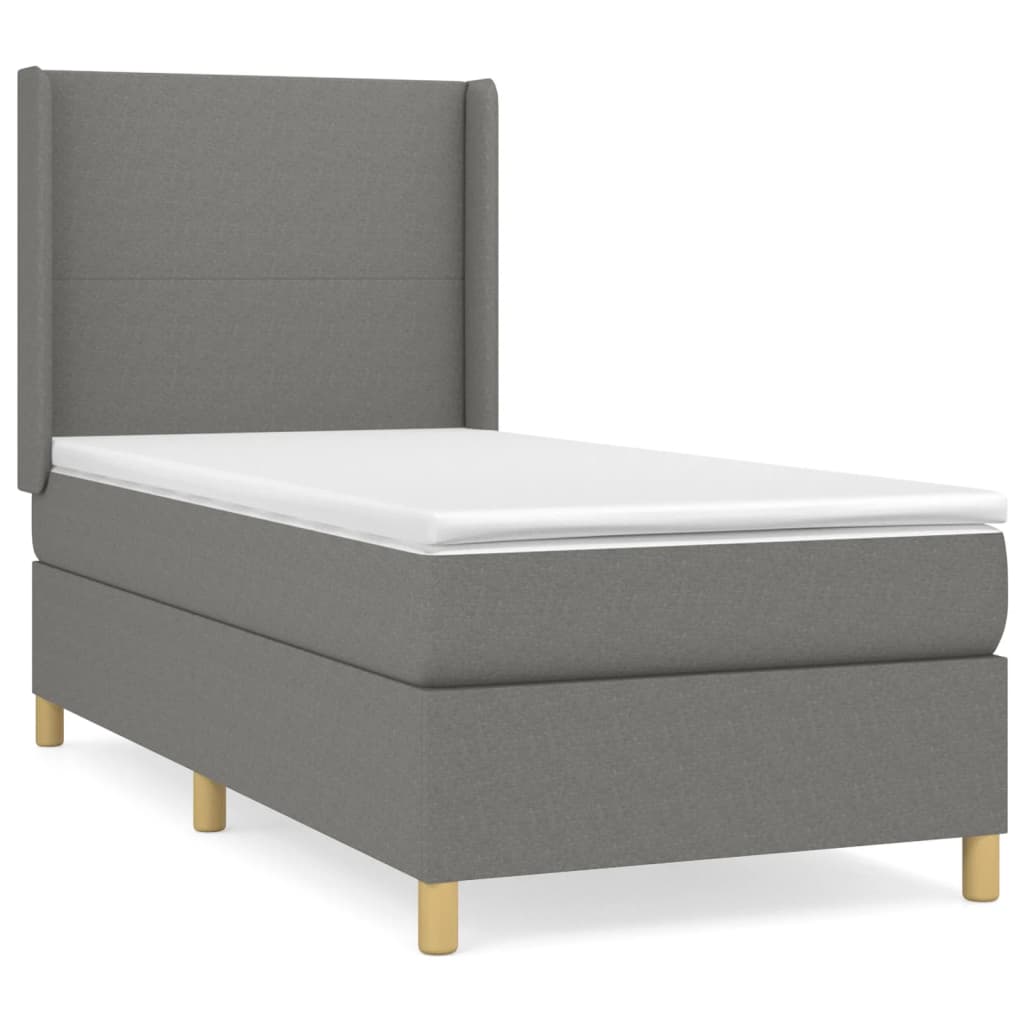 Boxspringbett Mit Matratze Stoff Dunkelgrau