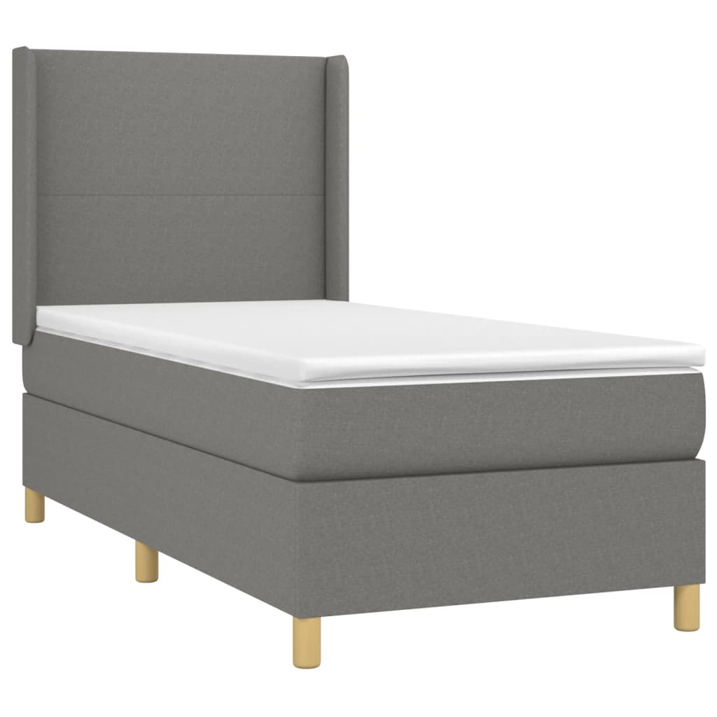 Boxspringbett Mit Matratze Stoff Dunkelgrau