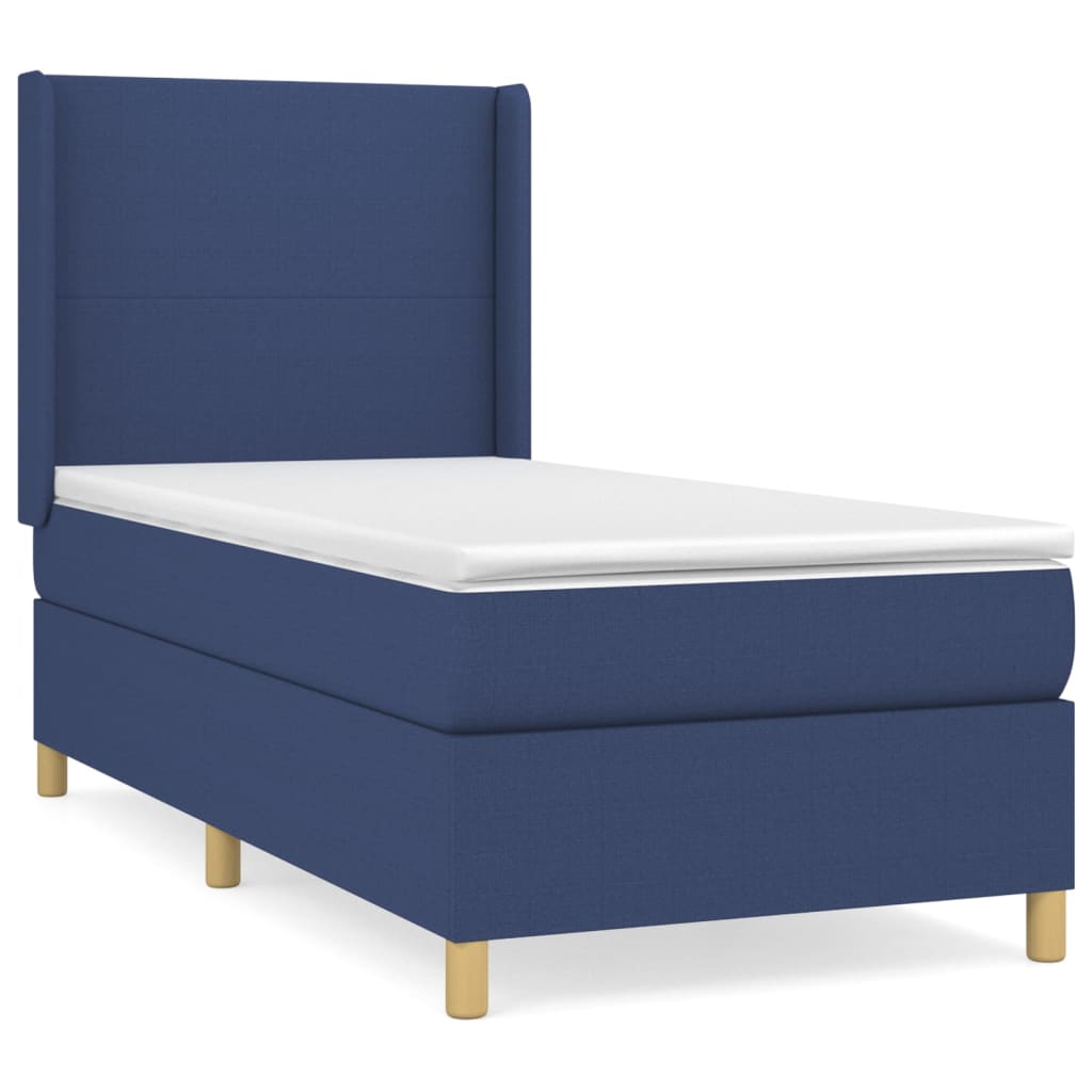 Boxspringbett Mit Matratze Stoff Blau