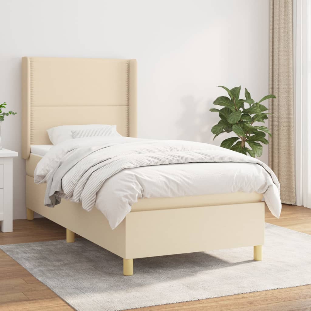 Boxspringbett Mit Matratze Stoff Creme