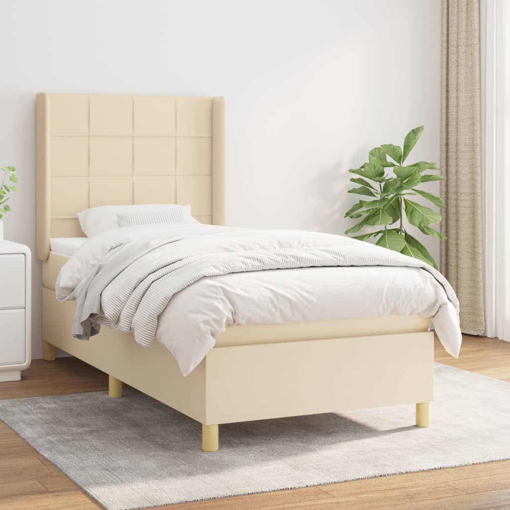 Boxspringbett Mit Matratze Stoff Creme