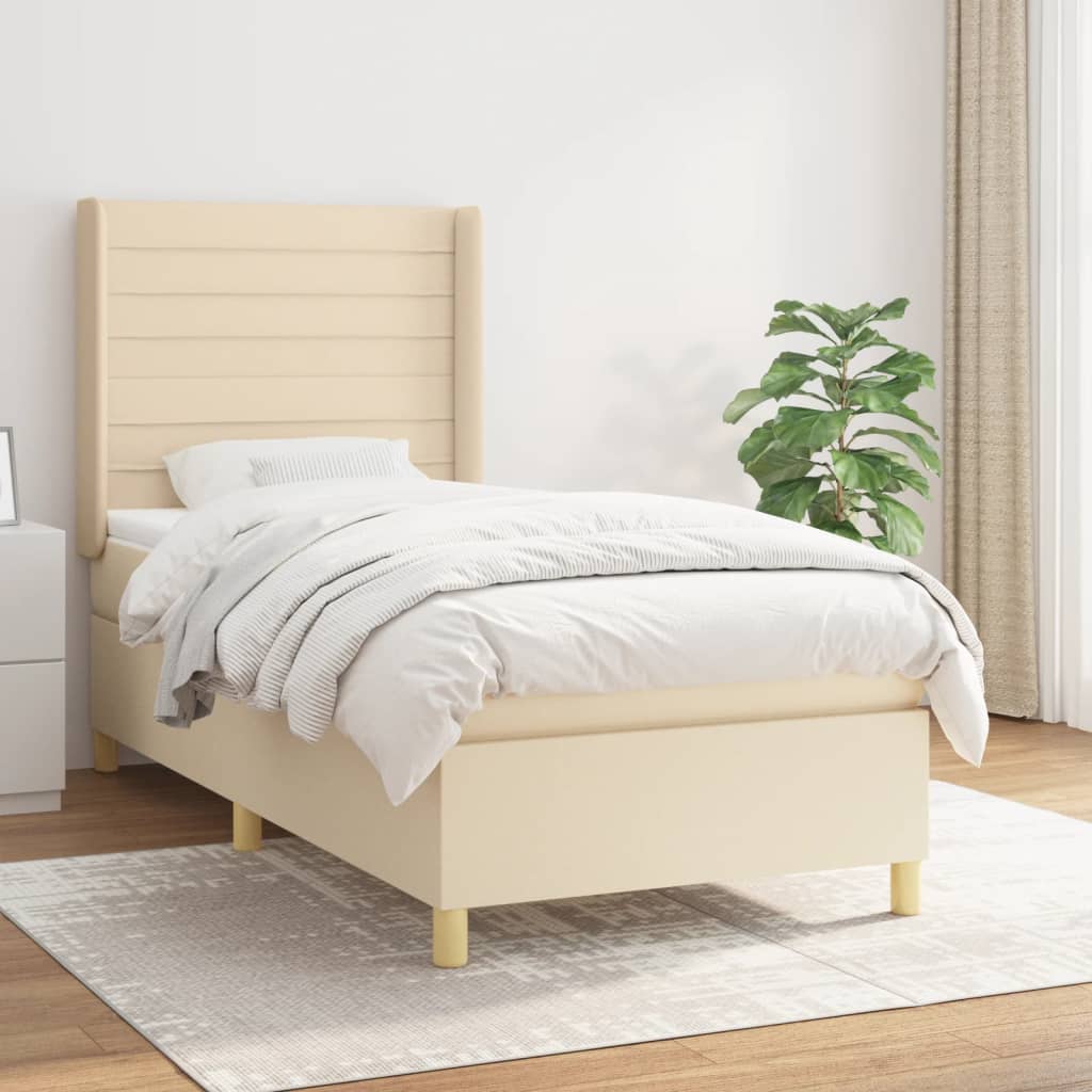 Boxspringbett Mit Matratze Stoff Creme