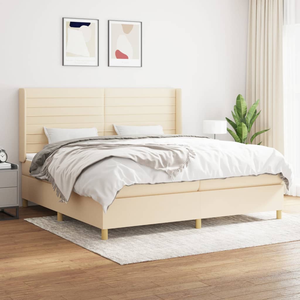 Boxspringbett Mit Matratze Stoff Creme