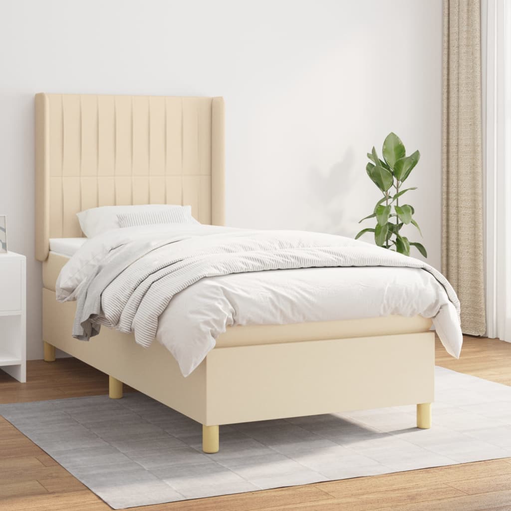 Boxspringbett Mit Matratze Stoff Creme