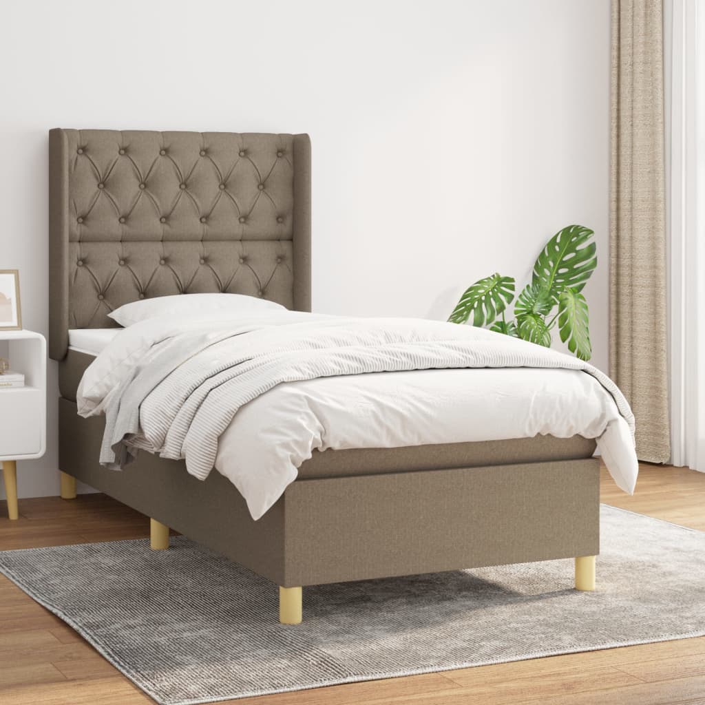 Boxspringbett Mit Matratze Stoff Taupe