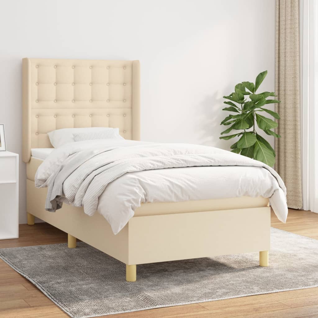 Boxspringbett Mit Matratze Stoff Creme