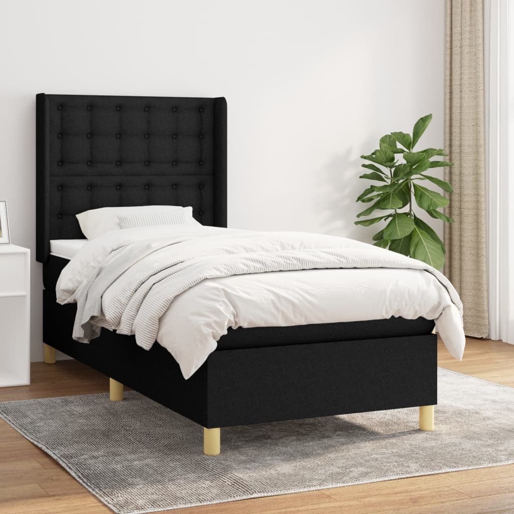 Boxspringbett Mit Matratze Stoff Schwarz