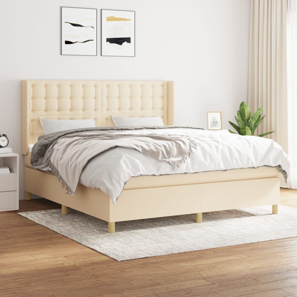 Boxspringbett Mit Matratze Stoff Creme