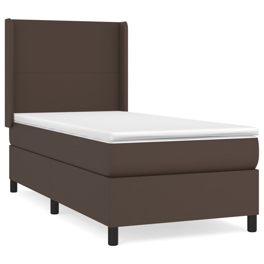 Boxspringbett Mit Matratze Kunstleder Braun
