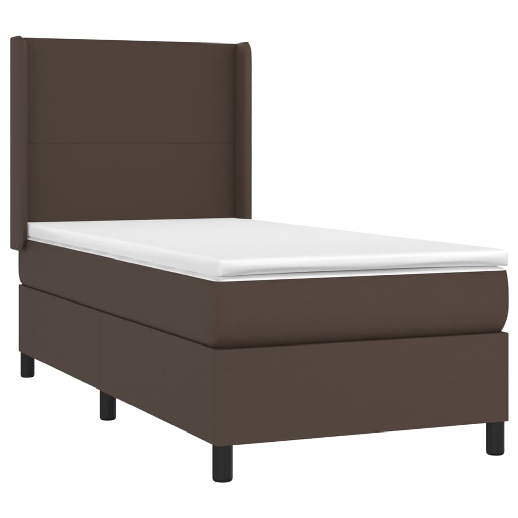 Boxspringbett Mit Matratze Kunstleder Braun