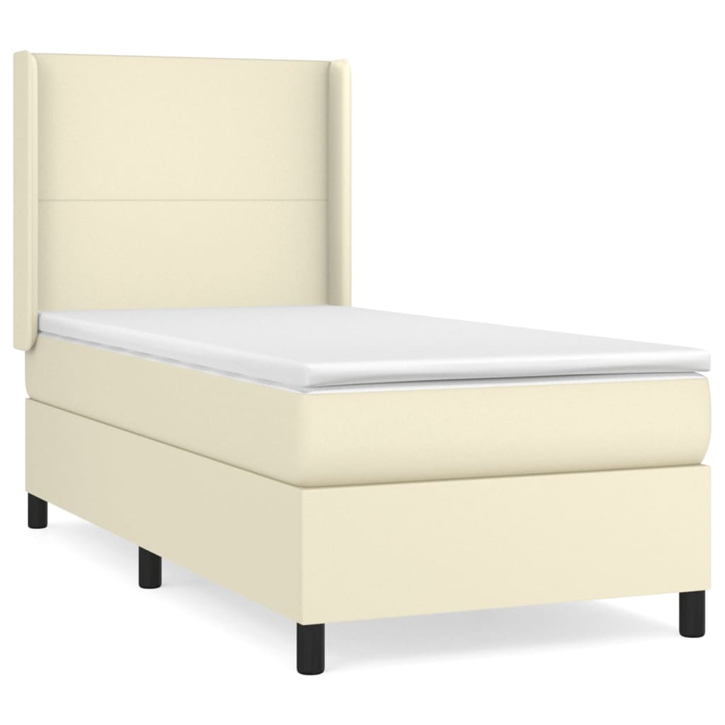 Boxspringbett Mit Matratze Kunstleder Creme