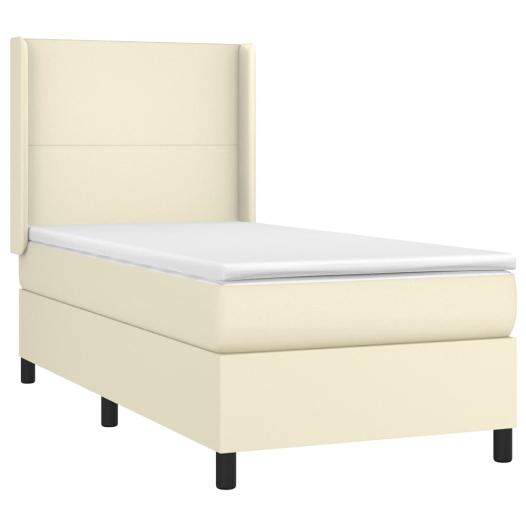 Boxspringbett Mit Matratze Kunstleder Creme