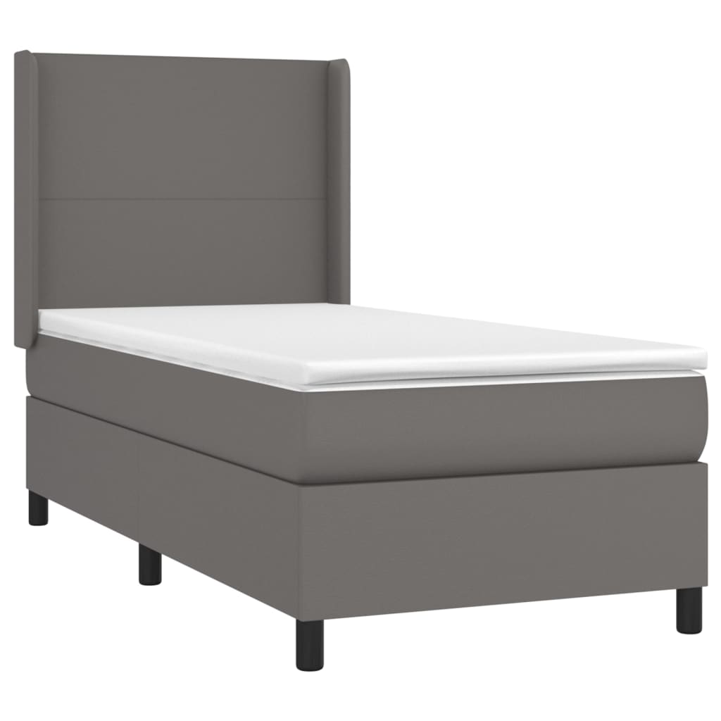 Boxspringbett Mit Matratze Kunstleder Grau