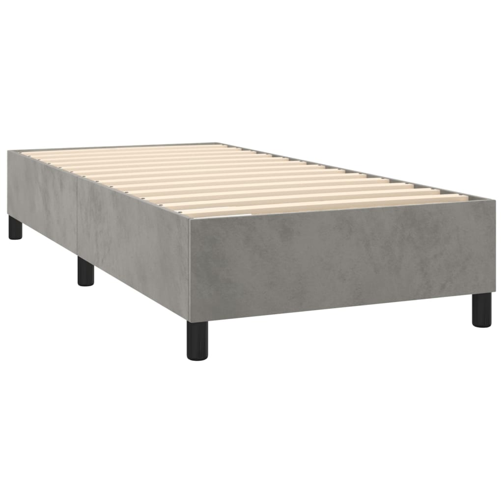 Boxspringbett Mit Matratze Samt Hellgrau
